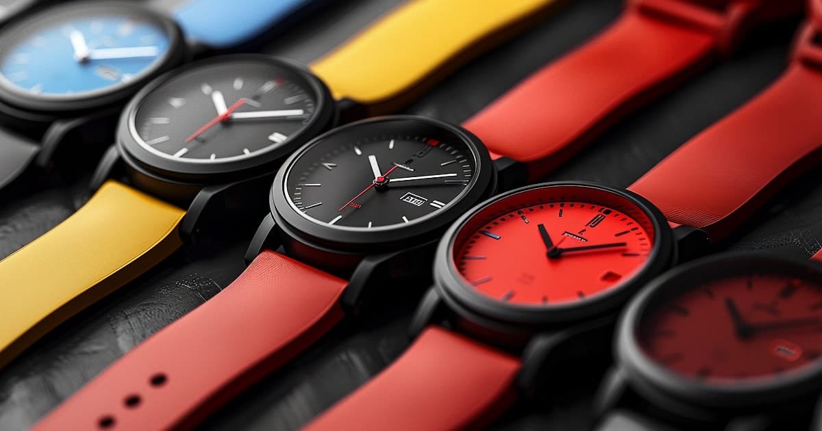 Top 10 First Watches to Kickstart Your Collection for Men 72 colourful watches red
yellow and blue, affordable and stylish, perfect for college teenagers